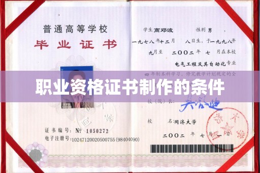 婺城职业资格证书制作的条件