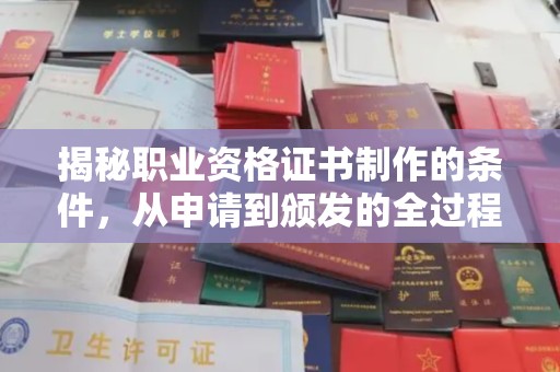 婺城揭秘职业资格证书制作的条件，从申请到颁发的全过程