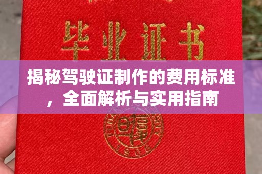 婺城揭秘驾驶证制作的费用标准，全面解析与实用指南