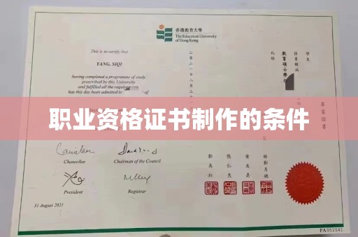 婺城职业资格证书制作的条件
